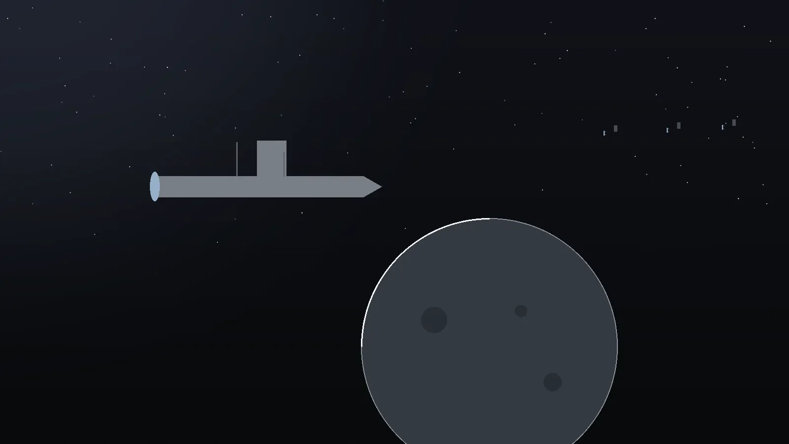 Zerstörer vor einem Eismond – Motiv zur Reihe Grenzland